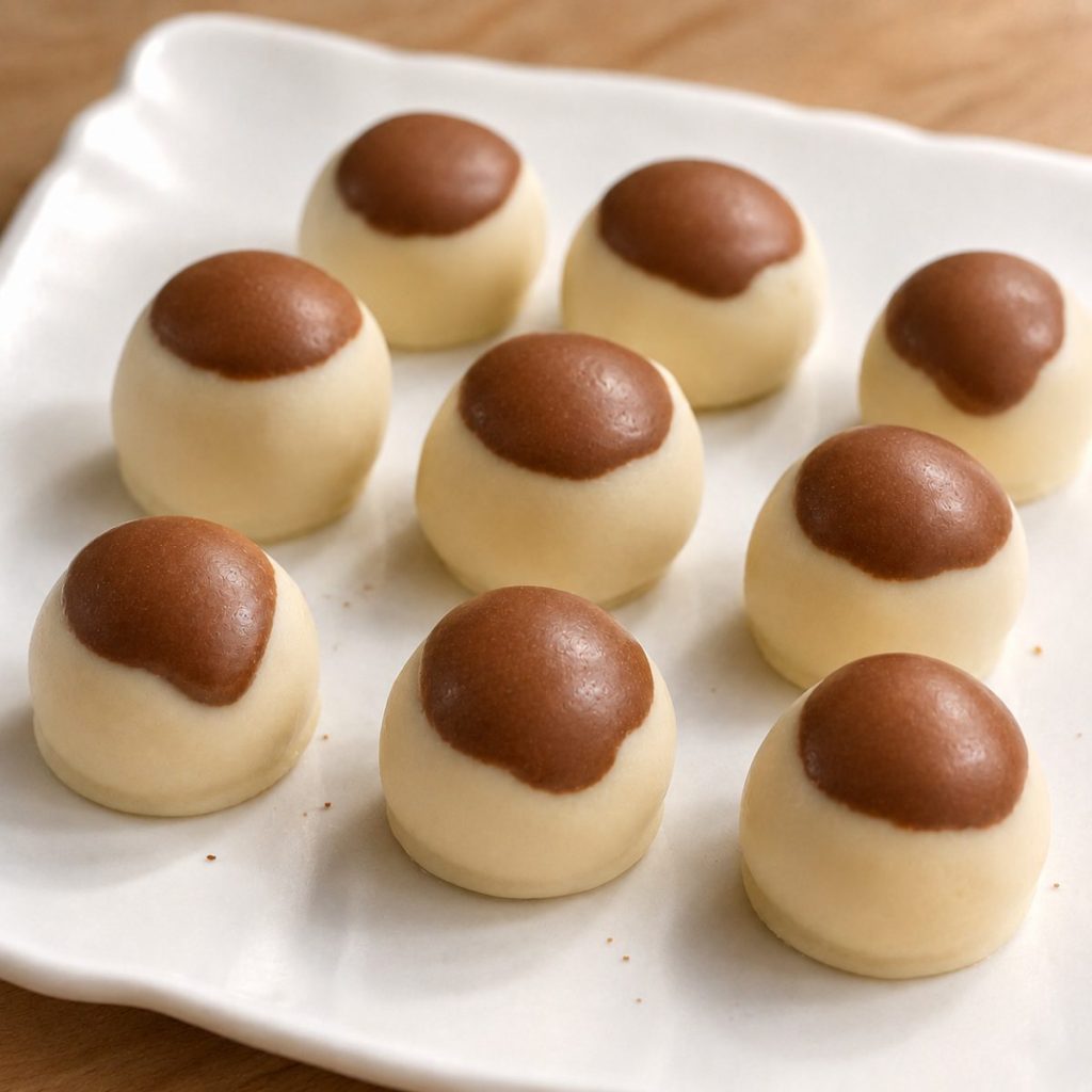 Baileys-slagroomtruffels: witte chocolade met een kroontje melkchocolade